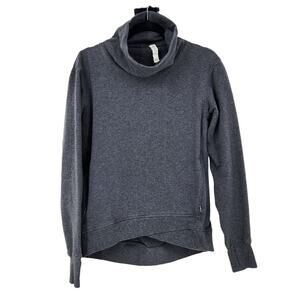 Lululemon On The Double Pullover Heathered Dark Grey Sweater Size 6